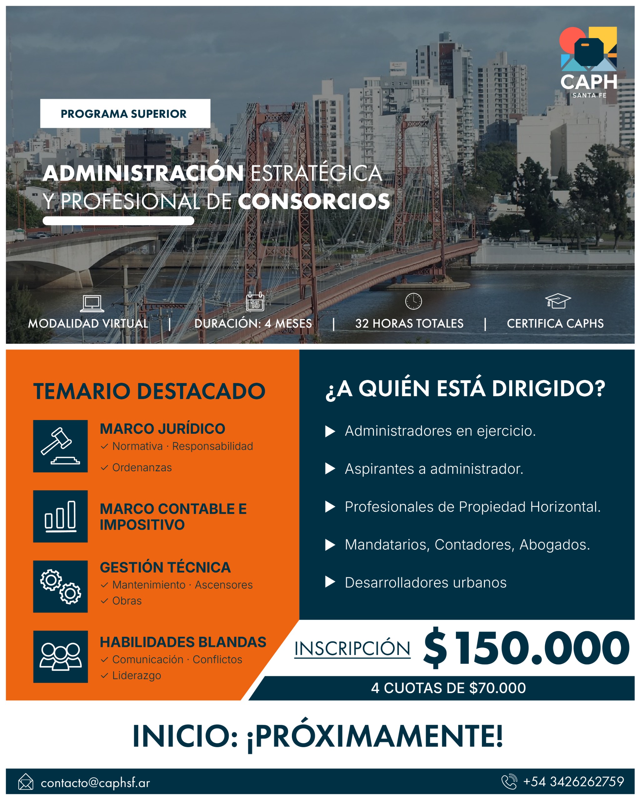 Flyer del Programa Superior en Administración Estratégica de Consorcios